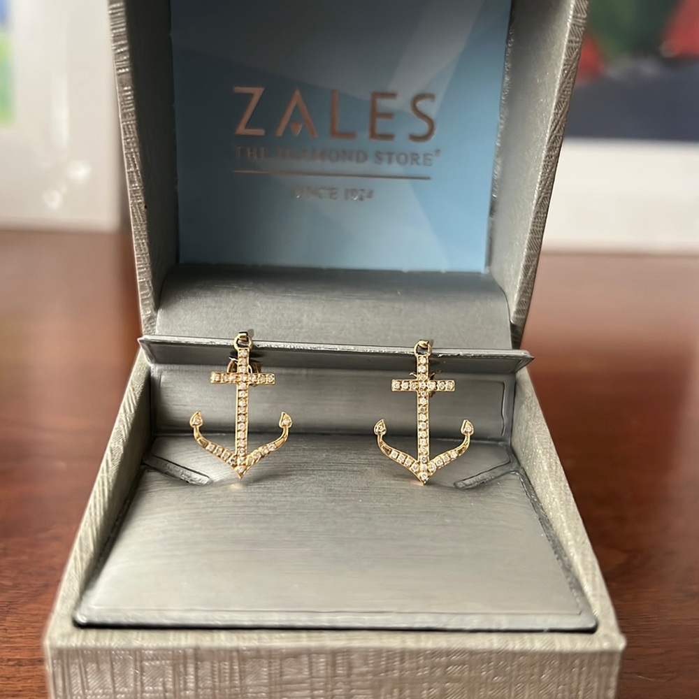 Zales diamond anchor earrings
